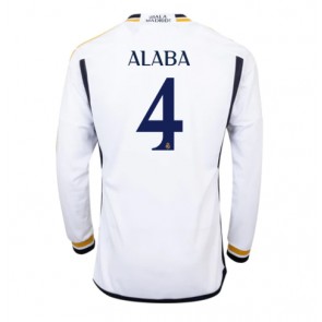 Real Madrid David Alaba #4 Hjemmebanetrøje 2023-24 Lange ærmer